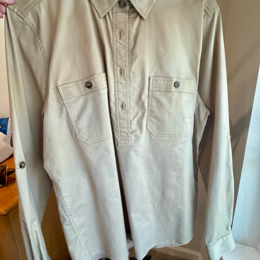 Classic Khaki Button Down Shirt for Women